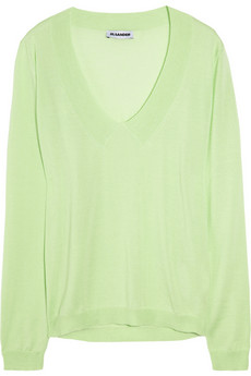 Cashmere-Silk Sweater in pistazie, von Jil Sander, über net-a-porter.com, 970 EUR