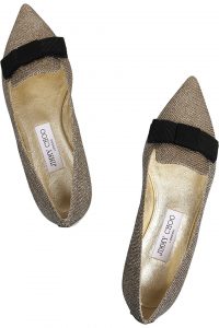 Jimmy Choo Gold-gala-gold lame point toe flats